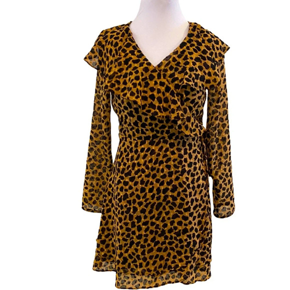 Free People Frenchie Leopard Print Wrap Dress - Picture 3 of 15
